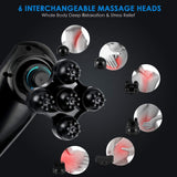 handheld back massager with 6 interchangeable nodes